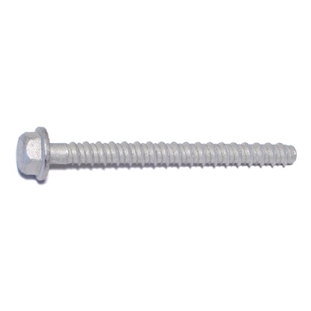 Red Head Tapcon Concrete Screw, 3/8" Dia., Hex, 4 in L, Steel Zinc Plated, 50 PK 08866